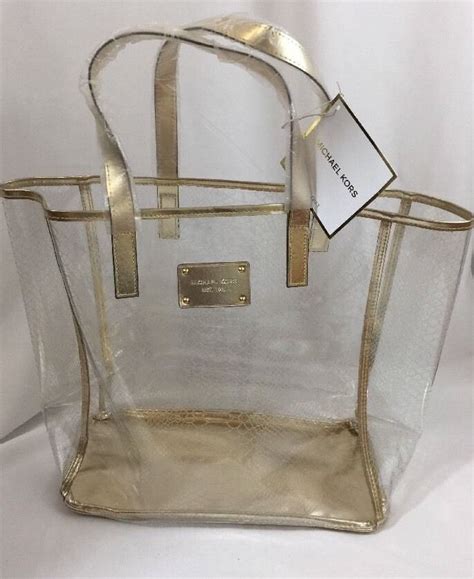 michael kors clear handbag|Michael Kors beach tote bag.